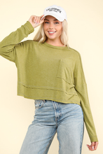 Oversized Casual Knit Top: Green