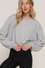 Heather Grey Long Sleeve Crew Neck Short Sweatshirt