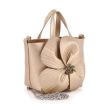 Silver Raised Flower Petite Hand Tote