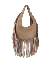 Gorgeous Fringe Accented Hobo Handbag: DX-0191-BG