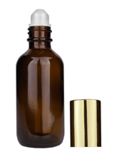 Boston Round Amber Bottle -60ml: Shiny Black