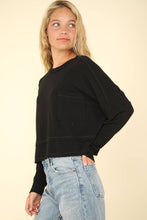 Oversized Casual Knit Top: Black