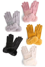 Solid Faux Fur Cuffs Gloves