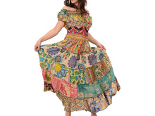 Little Wing Multi-Tiered Corset Style Long Patchwork Dress