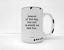 Beware of Dog Mug - pet lover, cats, dogs, funny, sarcastic: Pink