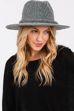 Chenille Pattern and Braided Band Winter Fedora: Beige