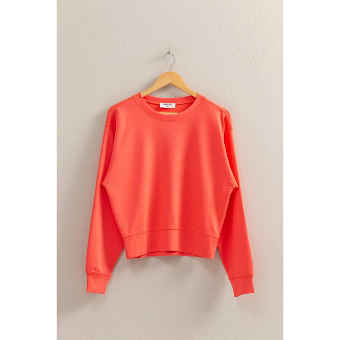 Relaxed Long Sleeve HYFVE Sweatshirt: Coral