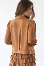 Suede Cropped Sage + Fig Utility Jacket: Camel