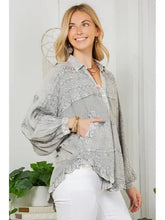 Grey Stonewashed Rayon Top