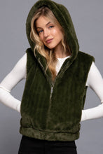 Hoodie Faux Fur Vest: Red