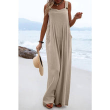 Khaki Ethnic Solid Color Wide Leg Jumpsuit