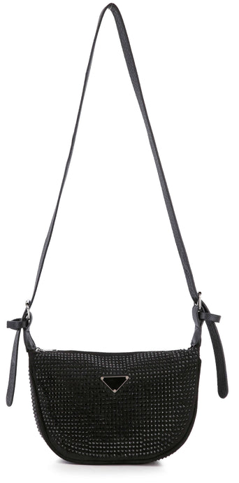 Brilliant Rhinestone Crossbody Bag: Black