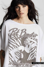 Pat Benatar One Size Burn Out Ss Fleece Top: White