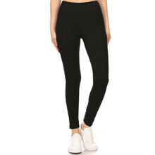 3" Yoga Band Buttery Soft Solid Leggings: Black