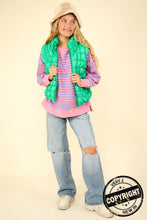 Bubble Quilted Puffer Vest: Jade