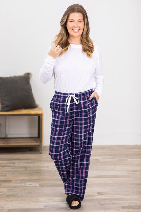 Navy Plaid Zenana Lounge Pants 10/4/24 9044