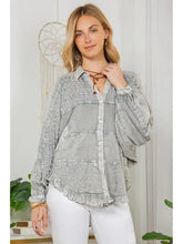 Grey Stonewashed Rayon Top