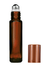 Cylinder Amber Glass Bottle- 9ml: Shiny Black