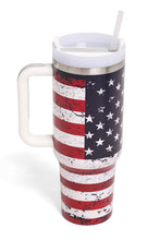 American Flag 40oz Handle Tumbler: Navy/Red