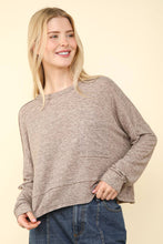 Oversized Casual Knit Top: Mocha