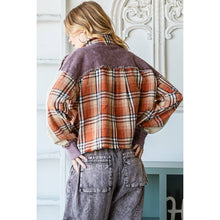 Plaid Button Front Oli&Hali Shirt: Rust