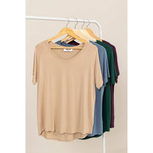 Short Sleeve V Neck HYFVE Top: Taupe