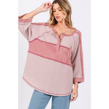 Waffle Knit Star Applique Patch Sage + FIg Top: Mauve