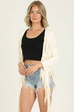 Black Faux Suede Fringe Jacket