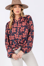 Lightweight Floral Button Down Sage + Fig Shirt: Navy