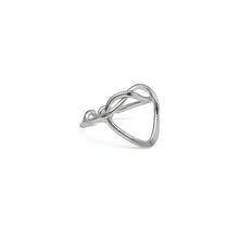 Silver Plated Adjustable Ring - Knotted Heart