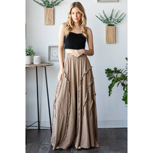 Ruffle Wide Leg Flare Oli&Hali Pants: Mocha