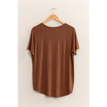 Short Sleeve V Neck HYFVE Top: Taupe