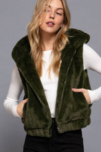 Hoodie Faux Fur Vest: Red