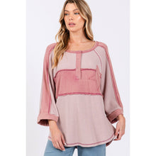 Waffle Knit Star Applique Patch Sage + FIg Top: Mauve