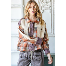 Plaid Button Front Oli&Hali Shirt: Rust