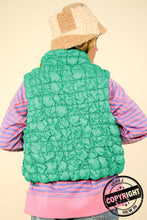 Bubble Quilted Puffer Vest: Jade