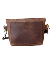 Light Brown crazy horse genuine leather crossbody