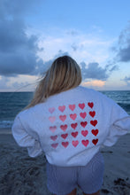 Ombre Hearts Embroider Sweatshirt: Pearl Grey