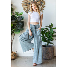 Oli Hali Slate WASHED 3D POCKET SLOUCHY WIDE LEG PANTS