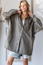 Charcoal Washed Button Front Oli&Hali Top