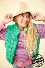 Bubble Quilted Puffer Vest: Jade