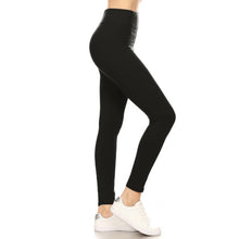 3" Yoga Band Buttery Soft Solid Leggings: Black