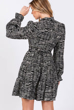 Black Printed Long Sleeve Mini Sage + Fig Dress: Black