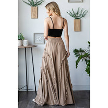 Ruffle Wide Leg Flare Oli&Hali Pants: Mocha