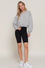 Heather Grey Long Sleeve Crew Neck Short Sweatshirt