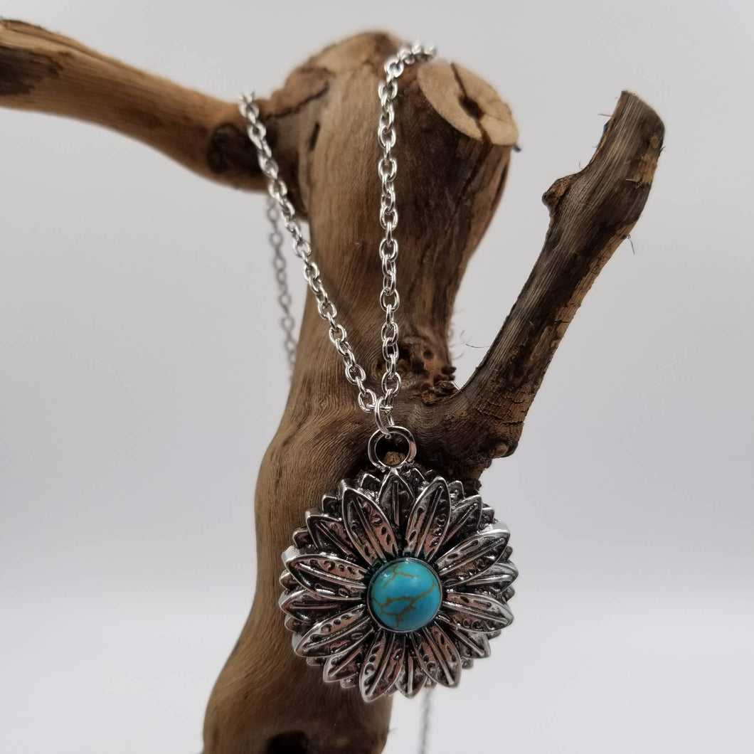 Sunflower turquoise Necklace