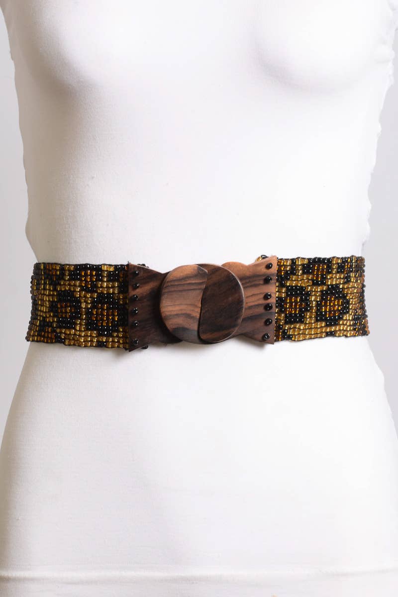 Leopard Beaded Belt