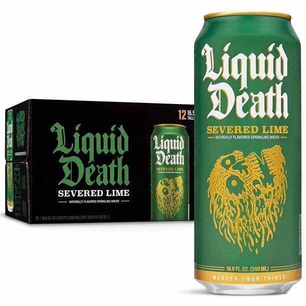 Liquid Death Severed Lime Flavored Sparkling Water 16.9oz