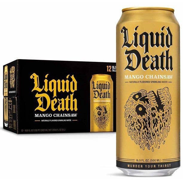 Liquid Death Mango Chainsaw Flavored Sparkling Water 16.9oz